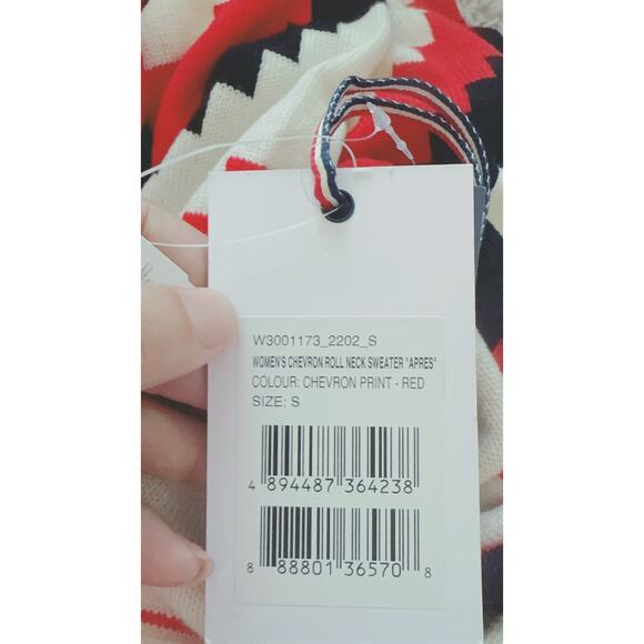 PERFECT MOMENT CHEVRON MERINO WOOL TURTLENECK SWEATER red small - Picture 10 of 11